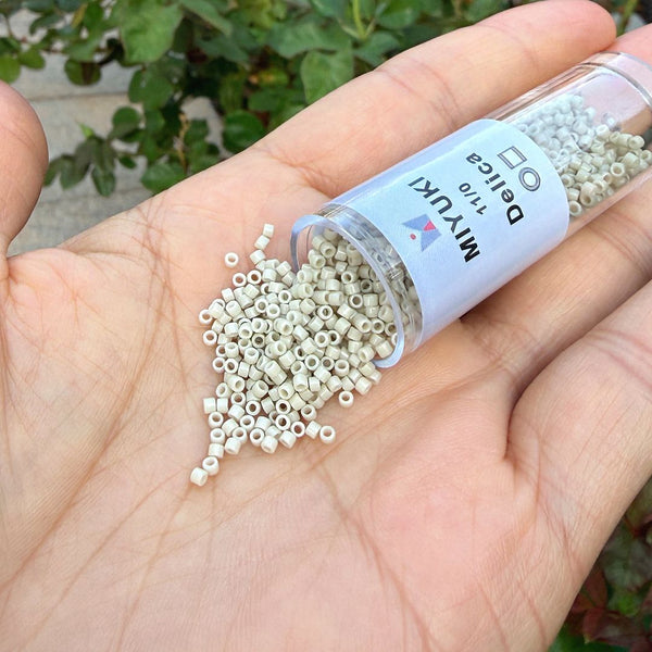 7.5g Miyuki Delica 11/0 Seed Beads, Duracoat Opaque Dyed Flax DB2362