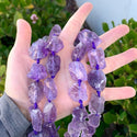 1 Strand Natural Raw Light Purple Amethyst Crystal Gemstone Beads, Medium Size Drilled Rough Nugget Stone,15 Inch GA-F2
