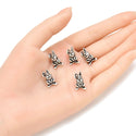 20pcs Cute Bunny Rabbit Large Hole Beads, Hole ID 4.5mm, Antique Silver, Zinc Alloy Metal, MEC-A5