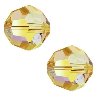 25pcs Adabele Austrian Faceted Round Crystal Beads #5000, Jonquil Yellow AB, Size Selections: 6mm/8mm