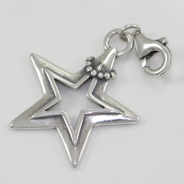 1pc Solid 925 Sterling Silver Twinkle Star Charm Wish Star Bead, Compatible with Pandora All Other Charm Bracelet, EC226