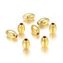 500pcs Tarnish Resistant Oval Beads, 18K Yellow Gold Plated Brass, Size Selections: 7x4mm, 8x5mm, 10x6mm, 12x7mm