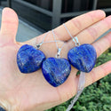 1pc You Are My Only Love Necklace, Natural Blue Lapis Lazuli Gemstone Large Heart Pendant, 18 Inch Surgical Stainless Steel Chain, GGP8-2