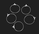 50pcs Round Circle Beading Hoops, Sterling Silver Plated Brass, 0.7mm/21 gauge, Size Selections: 30mm/40mm