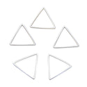 100pcs Triangle Beading Hoops, Open Back Bezel Frame, Sterling Silver Plated Brass, Size Selections: 12mm/17mm/20mm