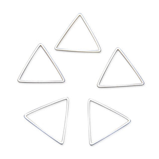 100pcs Triangle Beading Hoops, Open Back Bezel Frame, Sterling Silver Plated Brass, Size Selections: 12mm/17mm/20mm