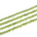 Natural Green Peridot Gemstone Tiny Small Faceted Round Beads, 3mm, Hole ID 0.6mm, 15 Inch/1 Strand, GK3-11