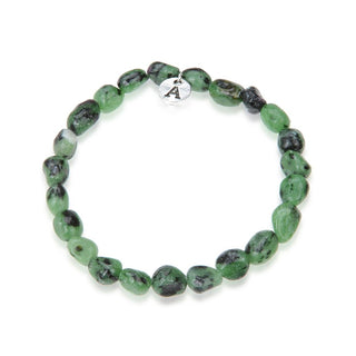 1 Strand Stretch Natural Ruby Zoisite Free Form Gemstone Bracelet, 5-8mm Small Beads, Length Selections: 7 inch/7.5 inch
