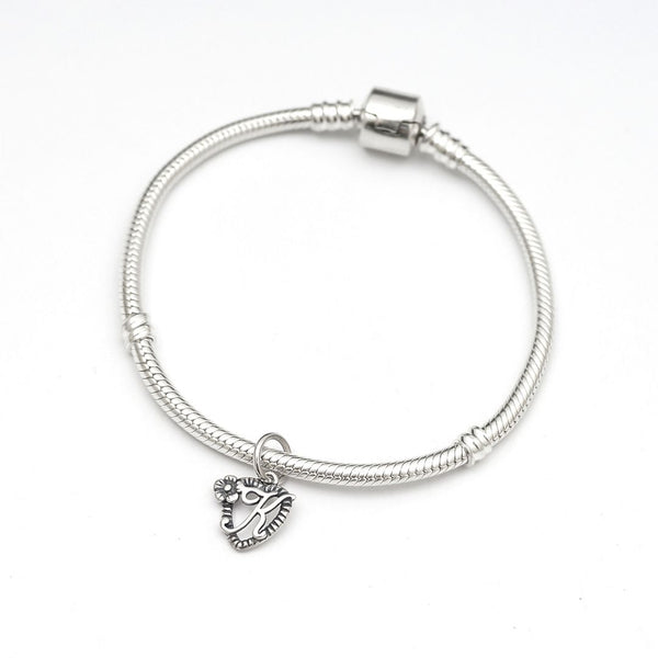 1pc Solid Sterling Silver Letter K Initial Flower Heart Alphabet Name Charm, Compatible with Pandora all Other Charm Bracelets, EC662