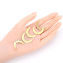 20pcs Brushed Raw Brass Moon Connector Link, 4-Hole, 29mm, Unplated/Uncoated, CF-C2