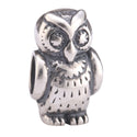 Real Solid Sterling Silver Owl Charm Wisdom Bead, Compatible with Pandora All Other Charm Bracelets