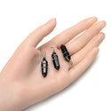 4pcs Natural Black Obsidian Gemstone Pendants, 38mm Loose Bullet Point Stone Drops, G2P-E9