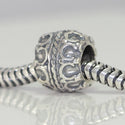 1pc Solid 925 Sterling Silver OX Horn Pattern Bead Charm, Compatible with Pandora All Other Charm Bracelet, EC147