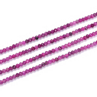 Natural Red Ruby Gemstone Tiny Small Faceted Rondelle Beads, 4x3mm, Hole ID 0.65mm, 15 Inch/1 Strand, GK-B5