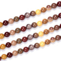 Natural Mookaite Jasper Gemstone Round Beads, 1 Strand/15 Inch, Size Selections: 4mm/6mm/8mm/10mm
