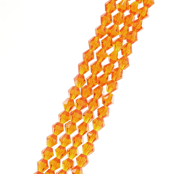 500pcs Creative Club Faceted Bicone Crystal Loose Glass Beads Spacer Bulk Sun Orange 4mm (0.16 Inch) Small, 4mm (0.16 Inch) Small Tiny, Hole ID 0.9mm, CCB412