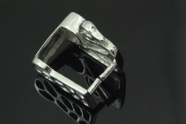 1pc 925 Sterling Silver 12mm Swan Pinch Bail, Pendant Clasp, Tarnish Resistant Rhodium Plated, Cubic Zirconia CZ, SS44-BB