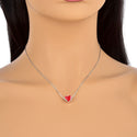 1pc Real 925 Sterling Silver Red Enamel Love Heart Bead Charm, Compatible with Pandora All Other Charm Bracelet, EC4-B3