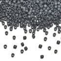 30g Miyuki Delica 11/0 Seed Beads, Duracoat Opaque Charcoal Grey DB2368