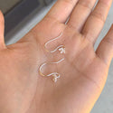 10pcs 925 Sterling Silver Blossoming Flower Earring Hooks, 15mm Long, 0.8mm/20 Gauge, Strong, SS398