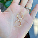 2pcs Real 1/20 14K Gold Filled C Hoop Earring Posts with Open Ring, 15mm, JK1-W2