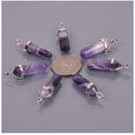 4pcs Natural Purple Amethyst Gemstone Pendants, 42mm Loose Bullet Point Stone Drops, G2P-C4