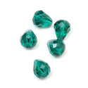 24pcs Adabele Austrian Faceted Teardrop Crystal Beads #5500, Emerald Green, 12mm x 10mm, Hole ID 1.2mm, SST-1224