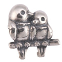 Real Solid Sterling Silver Love Birds Charm Bead, Compatible with Pandora All Other Charm Bracelets