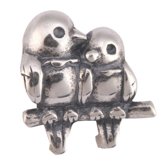 Real Solid Sterling Silver Love Birds Charm Bead, Compatible with Pandora All Other Charm Bracelets