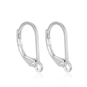 10pcs 925 Sterling Silver Interchangeable Leverback Earring Hooks, Tarnish Resistant Rhodium Plated, 17mm, SS7-3