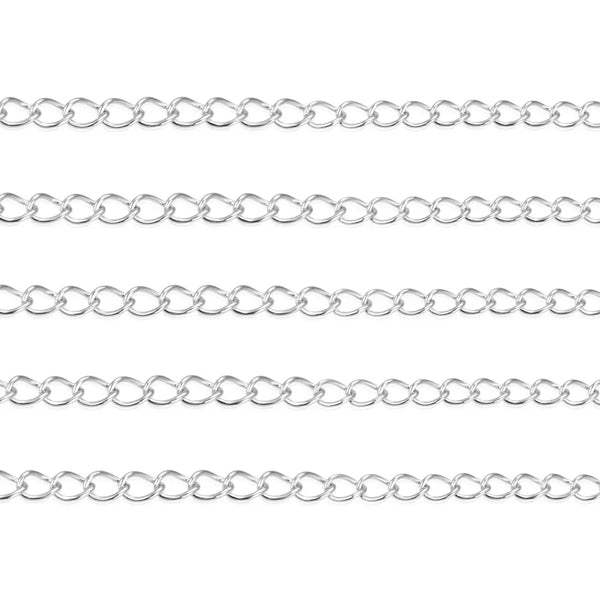 33ft 304 Stainless Steel Curb Cable Chain – (2.2mm/2.6mm)