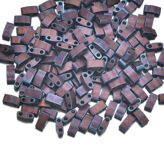 10g Miyuki Half Tila Seed Beads 5x2.3mm, Matte Metallic Dark Raspberry HTL-2005