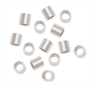 500pcs Small Tiny Crimp Tubes, Sterling Silver Plated Brass, Size Selections: 2x2mm, 3x2mm, 3x3mm