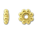 200pcs Small Thin Daisy Flower Flat Rondelle Beads, 18K Gold Plated Brass 4.5x0.8mm, Hole ID 1mm, CF110-G
