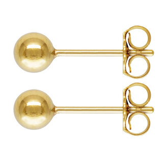1 Pair Real 1/20 14K Gold Filled Ball Post Stud Earrings, Small Tiny Ball Ear Studs, Size Selections: 3mm/4mm