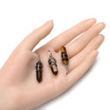 4pcs Natural Yellow Tiger Eye Gemstone Pendants, 38mm Loose Bullet Point Stone Drops, G2P-E1