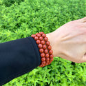 1 Strand Stretch Natural Grade A Red Jasper Beaded Gemstone Bracelet, 8mm Bead, Length Selections: 7 inch/7.5 inch/8 inch/8.5 inch