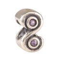 1pc Real 925 Sterling Silver Charm, June Birthstone Charm Cubic Zirconia CZ Light Purple Alexandrite Gemstone, Compatible with Pandora all Other Charm Bracelets, EC415