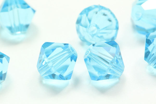 50pcs Adabele Austrian Faceted Bicone Crystal Beads #5301, Aquamarine (Blue), Size Selections: 6mm/8mm/10mm