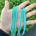 Natural Amazonite Green Quartz Gemstone Faceted Rondelle Beads, 4x2mm/Small, Hole ID 0.9mm, 14 Inch/1 Strand, GH1R-13