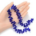 200pcs Creative Club Faceted Teardrop Briolette Crystal Glass Beads, Pendant Drop, Cobalt Blue, 12x6mm, Hole ID 1mm, CCT2-25