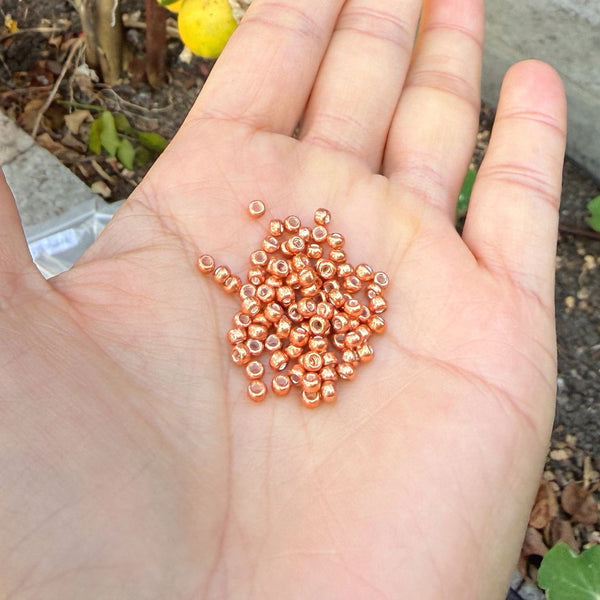 25g Miyuki Rocaille 8/0 Round Seed Beads Opaque Galvanized Muscat RR-1072