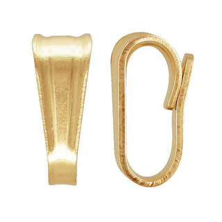 10pcs Real 1/20 14K Gold Filled Locket Bail Clasps, Tiny Small Snap On Pendant Connector, 5.8x2.25mm, JK5-A1