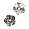 200pcs Flower Bead Caps, 9mm Bead End Caps, Antique Silver, MC-AB15