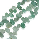 Natural Green Aventurine Gemstone Petal Keishi Beads, Irregular, 10mm-20mm, Hole ID 1mm, 1 Strand/15 Inch, GZ6-14