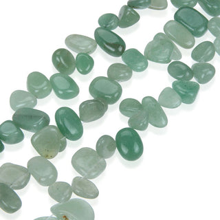 Natural Green Aventurine Gemstone Petal Keishi Beads, Irregular, 10mm-20mm, Hole ID 1mm, 1 Strand/15 Inch, GZ6-14