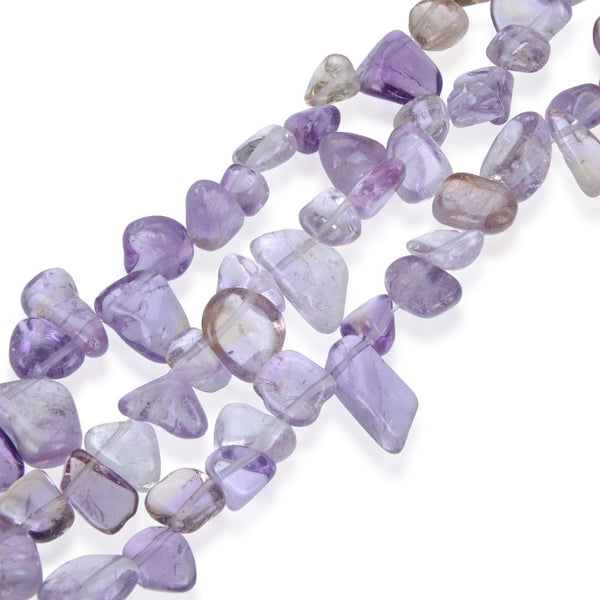 Natural Ametrine Purple Yellow Crystal Gemstone Petal Keishi Beads, Irregular, 10mm-20mm, Hole ID 1mm, 1 Strand/15 Inch, GZ6-37