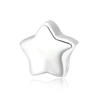 Real 925 Sterling Silver Star Bead Charm, Compatible with Pandora All Other Charm Bracelet