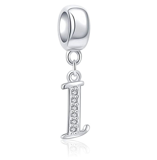 1pc 925 Sterling Silver Letter I, Alphabet Charm Pendant Drop, 18mm Long, Hole ID 4.5mm, EC3-A9