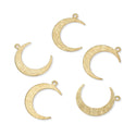 20pcs Brushed Raw Brass Moon Pendant Drop, 22mm, Unplated/Uncoated, CF-C1